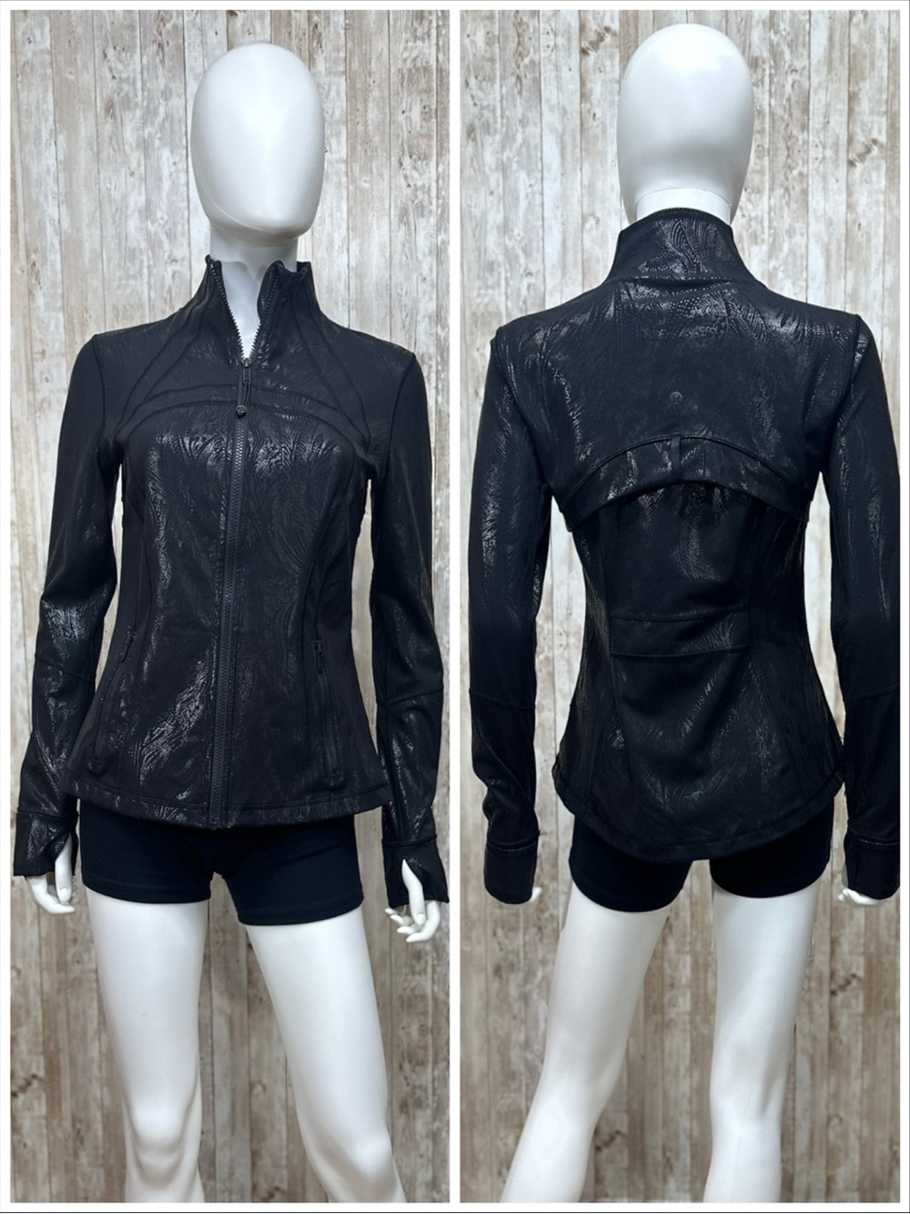 Lululemon Define Jacket Shine in Acclimatize Black/Black Foil ~ Sz 8 ~ Item 3511